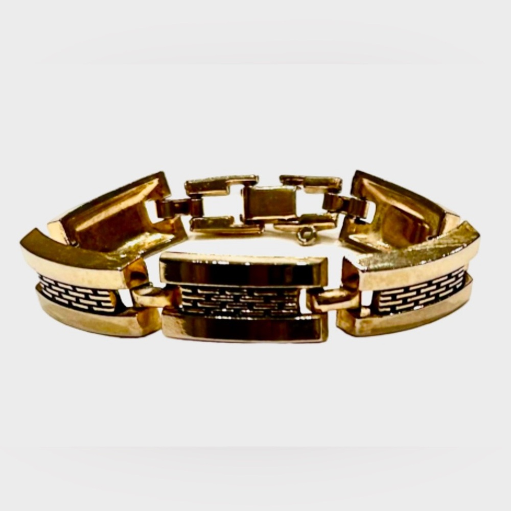 Vintage Gold Tone Chain Bracelet for Men